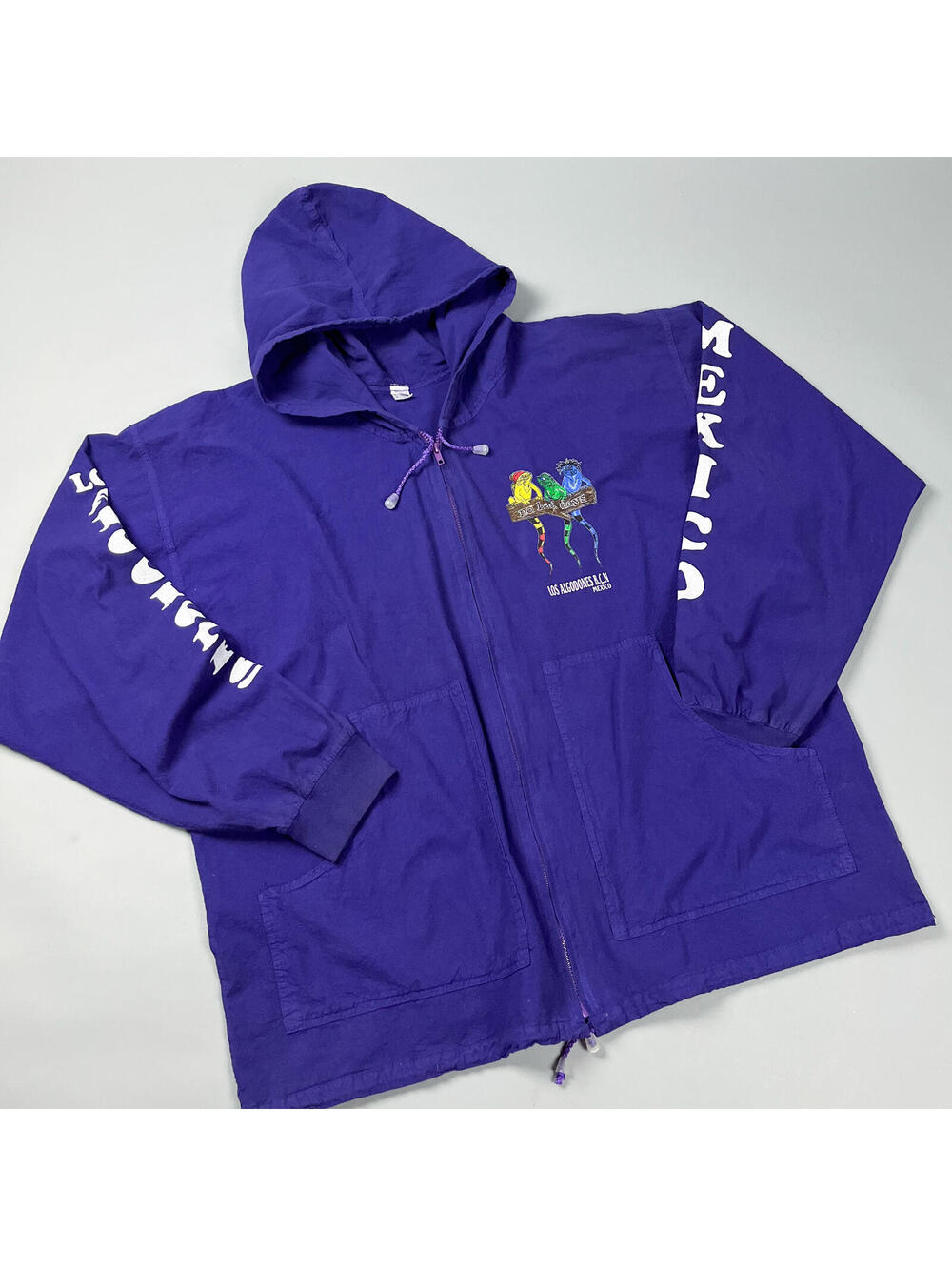 Vintage Oversized Lightweight Jacket, Full-Zip 'No Bad Days' Graphic